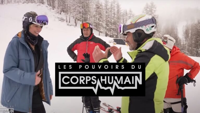 Adriana Karembeu et Michel Cymes essayent le Ski~Mojo pour les Pouvoirs Extraordinaires du Corps Humain